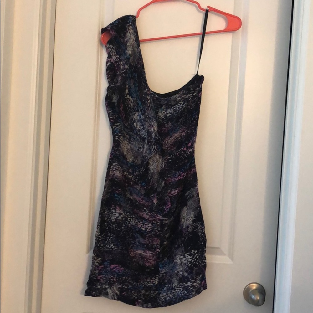 One shoulder dress, ruffle detail!